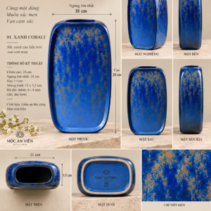 Bình Hoa Thủy Vân - XANH COBALT